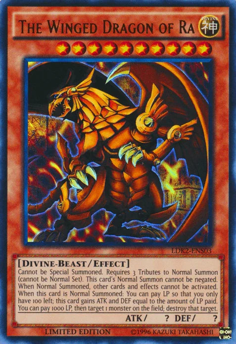 Divine, Divine-Beast, Effect Monster, Legendary Decks II, Limited, Ultra Rare The Winged Dragon of Ra [LDK2-ENS03] Ultra Rare - Trading Card World
