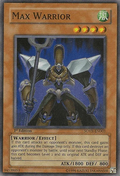 1st Edition, Effect Monster, Stardust Overdrive, Super Rare, Unlimited, Warrior, Wind Max Warrior [SOVR-EN003] Super Rare - Trading Card World