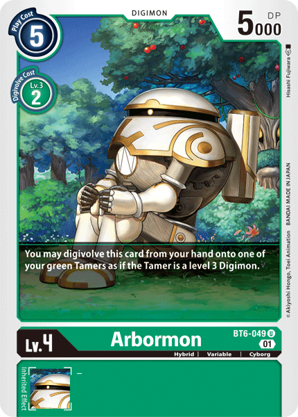 BT6-049, Cyborg, Digimon, Double Diamond, Green, Hybrid, Uncommon, Variable Arbormon [BT6-049] [Double Diamond] - Trading Card World