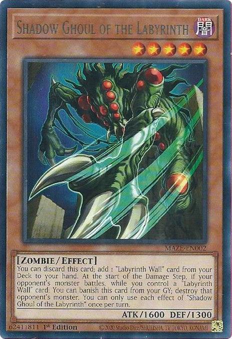 1st Edition, Dark, Effect Monster, Maze of Memories, Rare, Zombie Shadow Ghoul of the Labyrinth [MAZE-EN002] Rare - Trading Card World