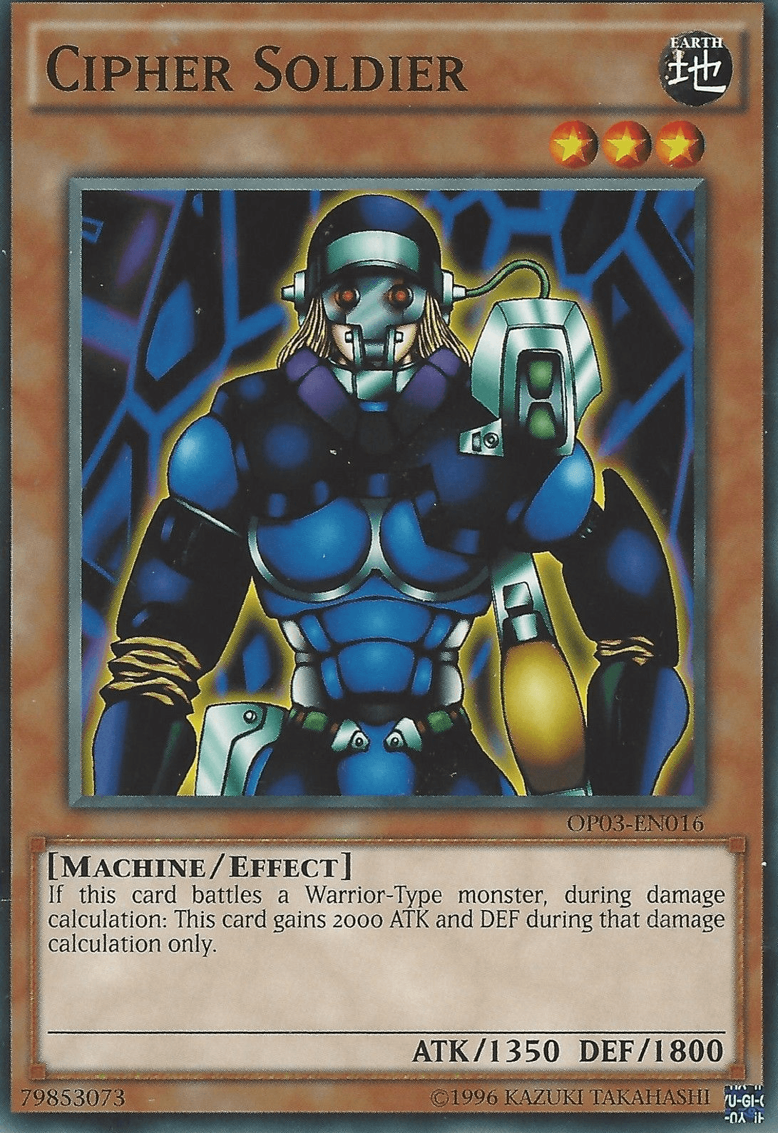 Common, Earth, Effect Monster, Machine, OTS Tournament Pack 3, Unlimited Cipher Soldier [OP03-EN016] Common - Trading Card World