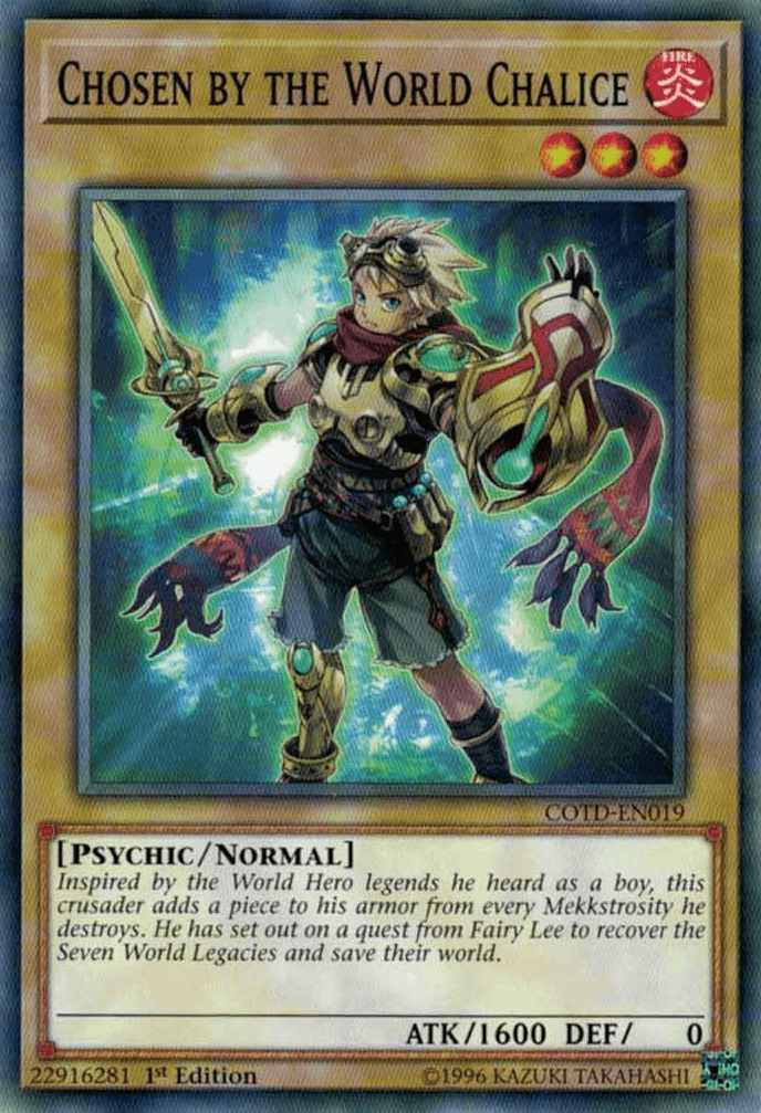 1st Edition, Code of the Duelist, Common, Fire, Normal Monster, Psychic, Unlimited Chosen by the World Chalice [COTD-EN019] Common - Trading Card World
