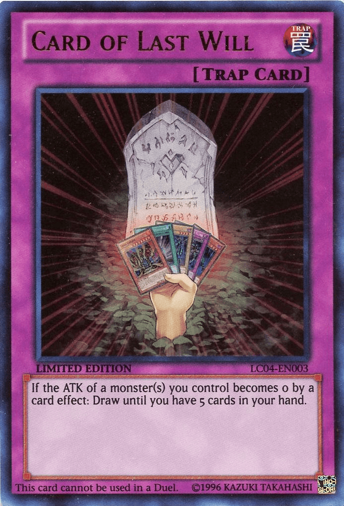 Legendary Collection 4: Joey's World, Limited, Normal Trap, Trap, Ultra Rare Card of Last Will [LC04-EN003] Ultra Rare - Trading Card World