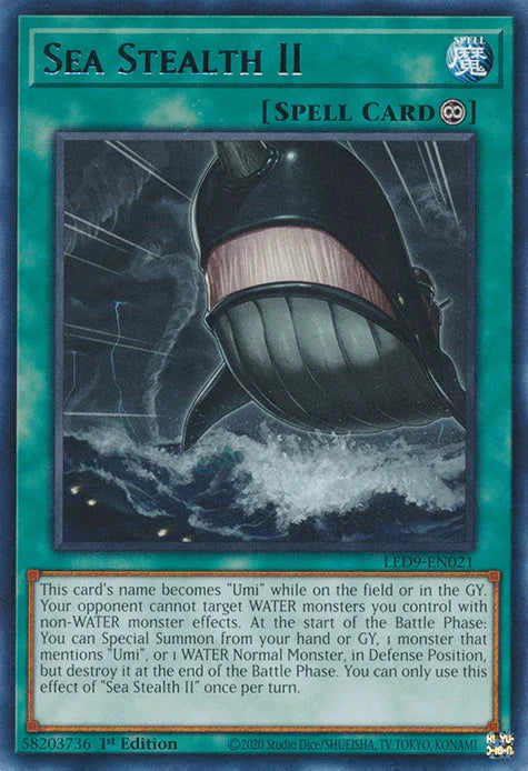 1st Edition, Continuous Spell, Legendary Duelists: Duels From the Deep, Rare, Spell Sea Stealth II [LED9-EN021] Rare - Trading Card World