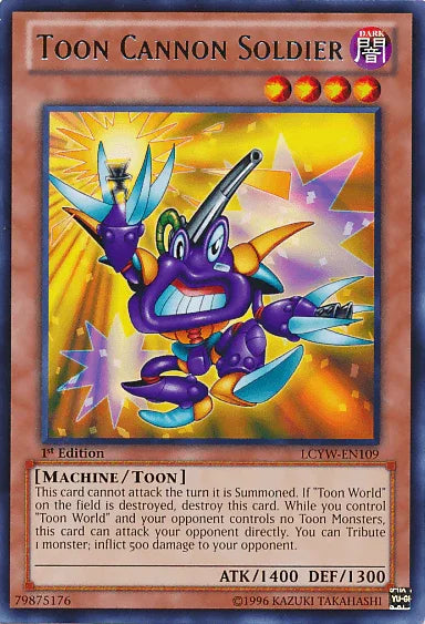 1st Edition, Dark, Legendary Collection 3: Yugi's World, Machine, Rare, Toon Monster, Unlimited Toon Cannon Soldier [LCYW-EN109] Rare - Trading Card World
