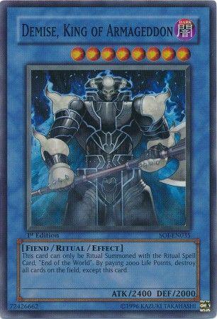 1st Edition, Dark, Effect Monster, Fiend, Shadow of Infinity, Super Rare, Unlimited Demise, King of Armageddon [SOI-EN035] Super Rare - Trading Card World