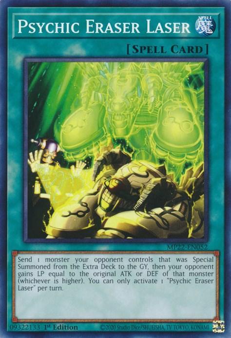 1st Edition, 2022 Tin of the Pharaoh's Gods, Common, Normal Spell, Spell Psychic Eraser Laser [MP22-EN052] Common - Trading Card World