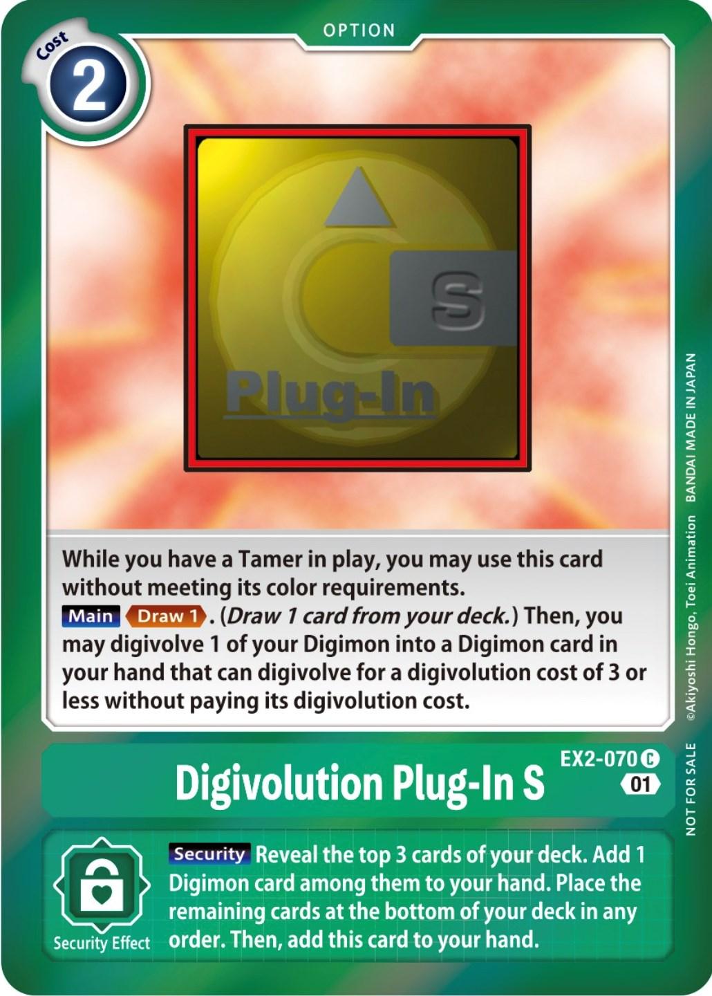 Digital Hazard Promos, EX2-070, Green, Option, Promo Digivolution Plug-In S [EX2-070] (Event Pack 4) [Digital Hazard Promos] - Trading Card World