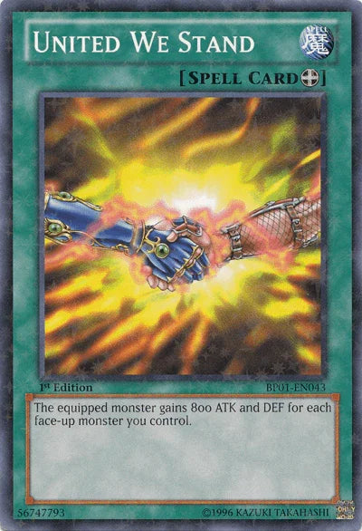 1st Edition, Battle Pack: Epic Dawn, Equip Spell, Spell, Starfoil Rare, Unlimited United We Stand [BP01-EN043] Starfoil Rare - Trading Card World