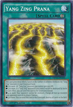 1st Edition, 2015 Mega-Tins Mega Pack, Common, Countinuous Spell, Spell Yang Zing Prana [MP15-EN106] Common - Trading Card World