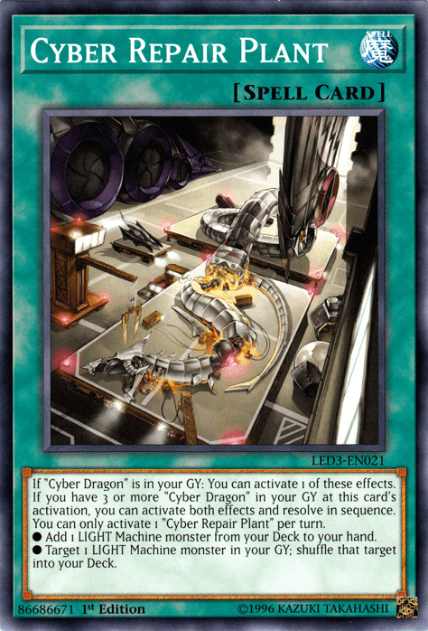1st Edition, Common, Legendary Duelists: White Dragon Abyss, Normal Spell, Spell Cyber Repair Plant [LED3-EN021] Common - Trading Card World