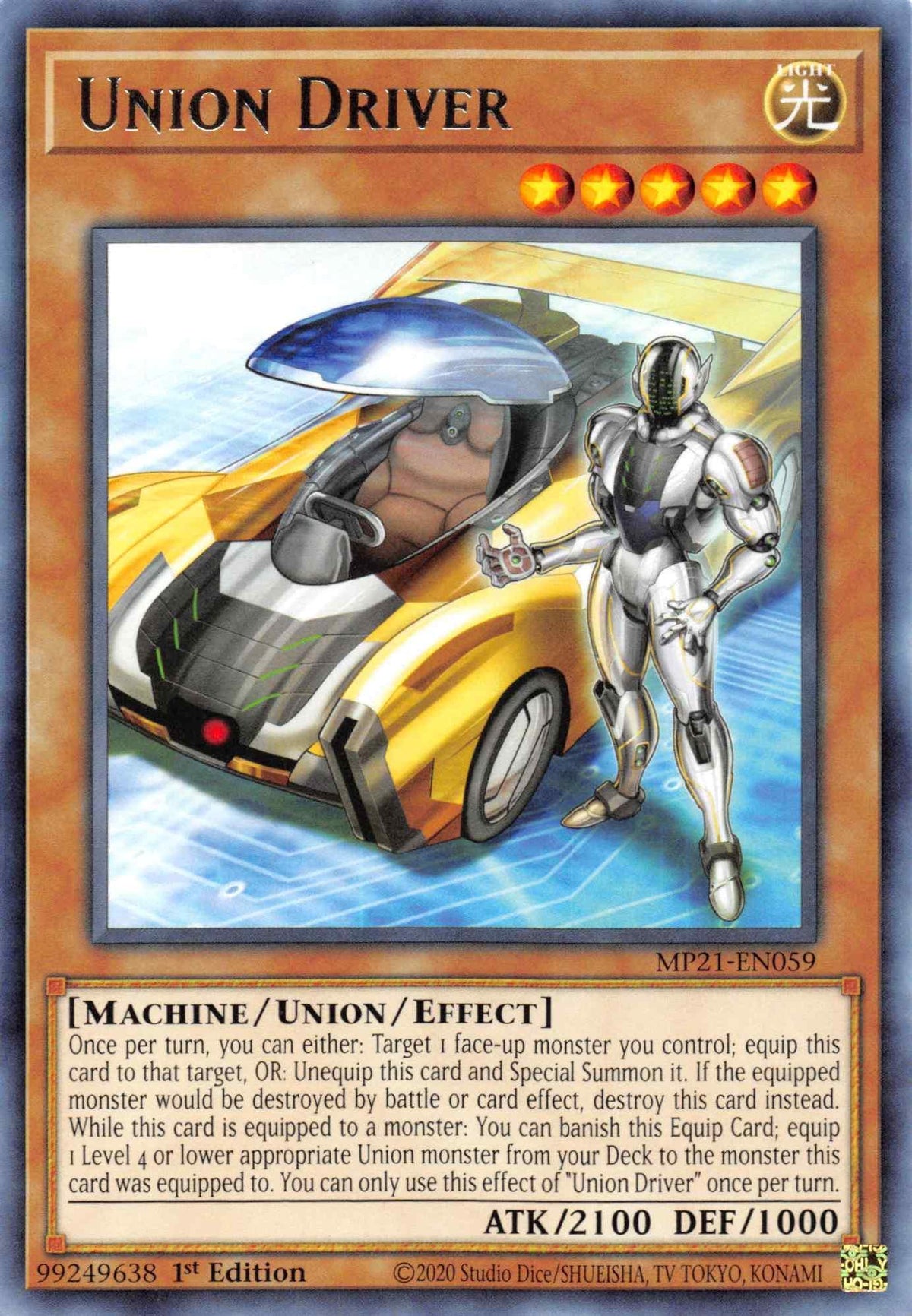 1st Edition, 2021 Tin of Ancient Battles, Light, Machine, Rare, Union monster Union Driver [MP21-EN059] Rare - Trading Card World