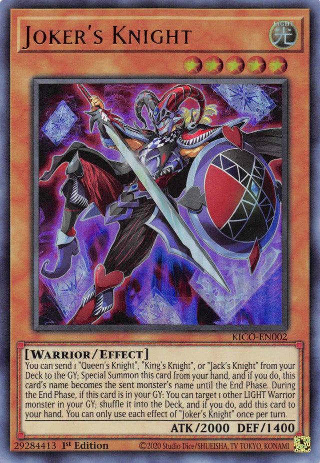 1st Edition, Effect monster, King's Court, Light, Ultra Rare, Warrior Joker's Knight (Ultra Rare) [KICO-EN002] Ultra Rare - Trading Card World