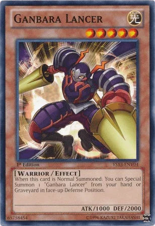 1st Edition, Common, Effect Monster, Light, Super Starter: V for Victory Power-Up Pack, Unlimited, Warrior Ganbara Lancer [YS13-ENV04] Common - Trading Card World