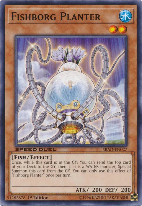 1st Edition, Common, Effect Monster, Fish, Speed Duel: Attack from the Deep, Water Fishborg Planter [SBAD-EN027] Common - Trading Card World