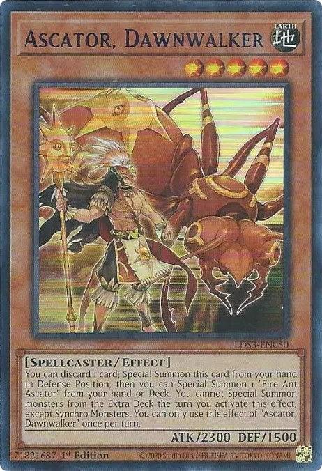 1st Edition, Earth, Effect Monster, Legendary Duelists: Season 3, Spellcaster, Ultra Rare Ascator, Dawnwalker (Blue) [LDS3-EN050] Ultra Rare - Trading Card World