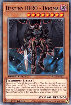 1st Edition, Common, Dark, Effect Monster, Speed Duel GX: Duel Academy Box, Warrior Destiny HERO - Dogma [SGX1-ENB07] Common - Trading Card World
