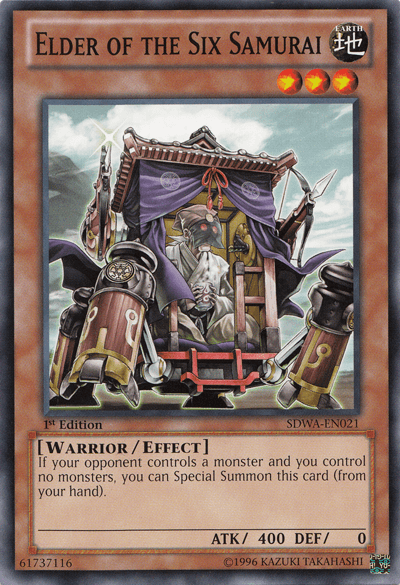 1st Edition, Common, Earth, Effect Monster, Structure Deck: Samurai Warlords, Warrior Elder of the Six Samurai [SDWA-EN021] Common - Trading Card World