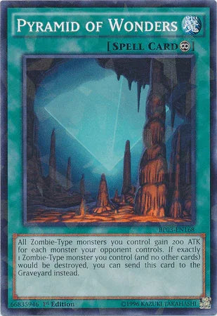 1st Edition, Battle Pack 3: Monster League, Continuous Spell, Shatterfoil Rare, Spell Pyramid of Wonders [BP03-EN168] Shatterfoil Rare - Trading Card World