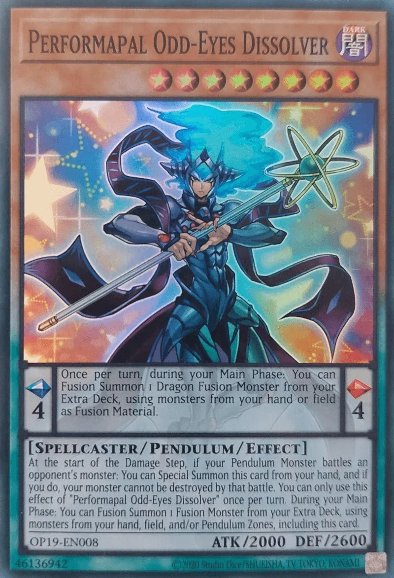 Dark, OTS Tournament Pack 19, Pendulum/Effect Monster, Spellcaster, Super Rare, Unlimited Performapal Odd-Eyes Dissolver [OP19-EN008] Super Rare - Trading Card World