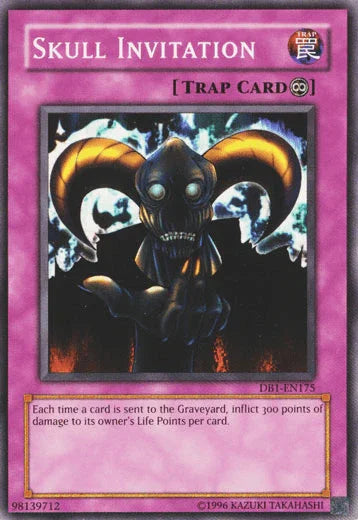 Common, Continuous Trap, Dark Beginning 1, Trap, Unlimited Skull Invitation [DB1-EN175] Common - Trading Card World
