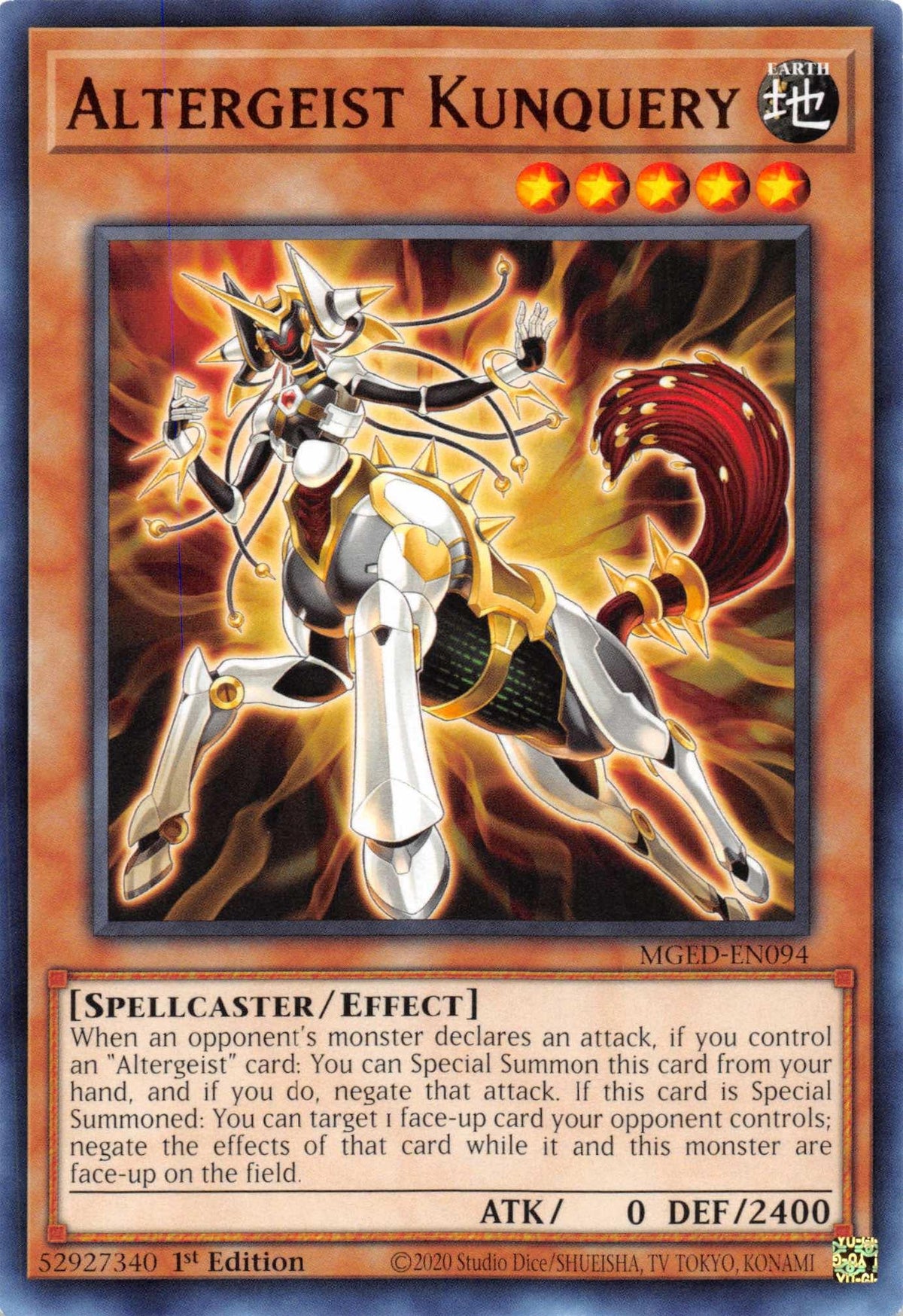 1st Edition, Earth, Effect Monster, Maximum Gold: El Dorado, Rare, Spellcaster Altergeist Kunquery [MGED-EN094] Rare - Trading Card World