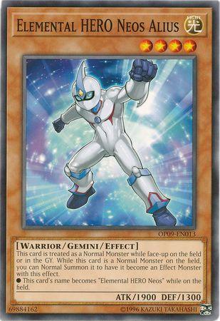 Common, Gemini/Effect Monster, Light, OTS Tournament Pack 9, Unlimited, Warrior Elemental HERO Neos Alius [OP09-EN013] Common - Trading Card World
