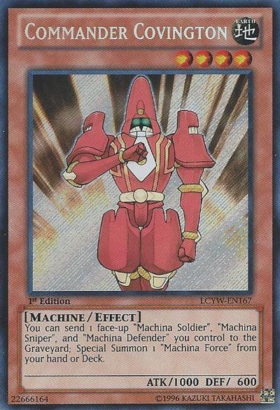 1st Edition, Earth, Effect Monster, Legendary Collection 3: Yugi's World, Machine, Secret Rare, Unlimited Commander Covington [LCYW-EN167] Secret Rare - Trading Card World