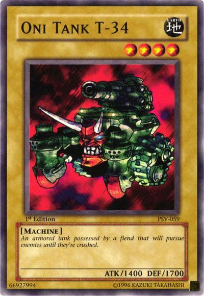 1st Edition, Common, Earth, Machine, Normal Monster, Pharaoh's Servant, Unlimited Oni Tank T-34 [PSV-059] Common - Trading Card World