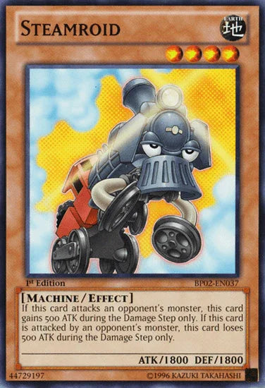 1st Edition, Battle Pack 2: War of the Giants, Earth, Effect Monster, Machine, Mosaic Rare, Unlimited Steamroid [BP02-EN037] Mosaic Rare - Trading Card World