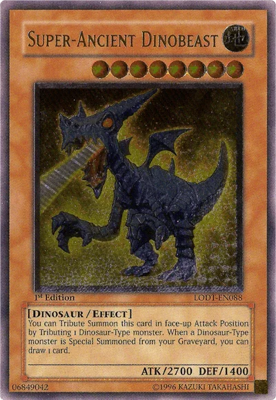 1st Edition, Dinosaur, Earth, Effect Monster, Light of Destruction, Ultimate Rare, Unlimited Super-Ancient Dinobeast [LODT-EN088] Ultimate Rare - Trading Card World