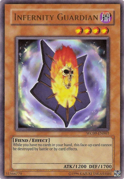 Dark, Effect Monster, Fiend, Limited, Stardust Accelerator Promos, Ultra Rare Infernity Guardian [WC09-EN003] Ultra Rare - Trading Card World