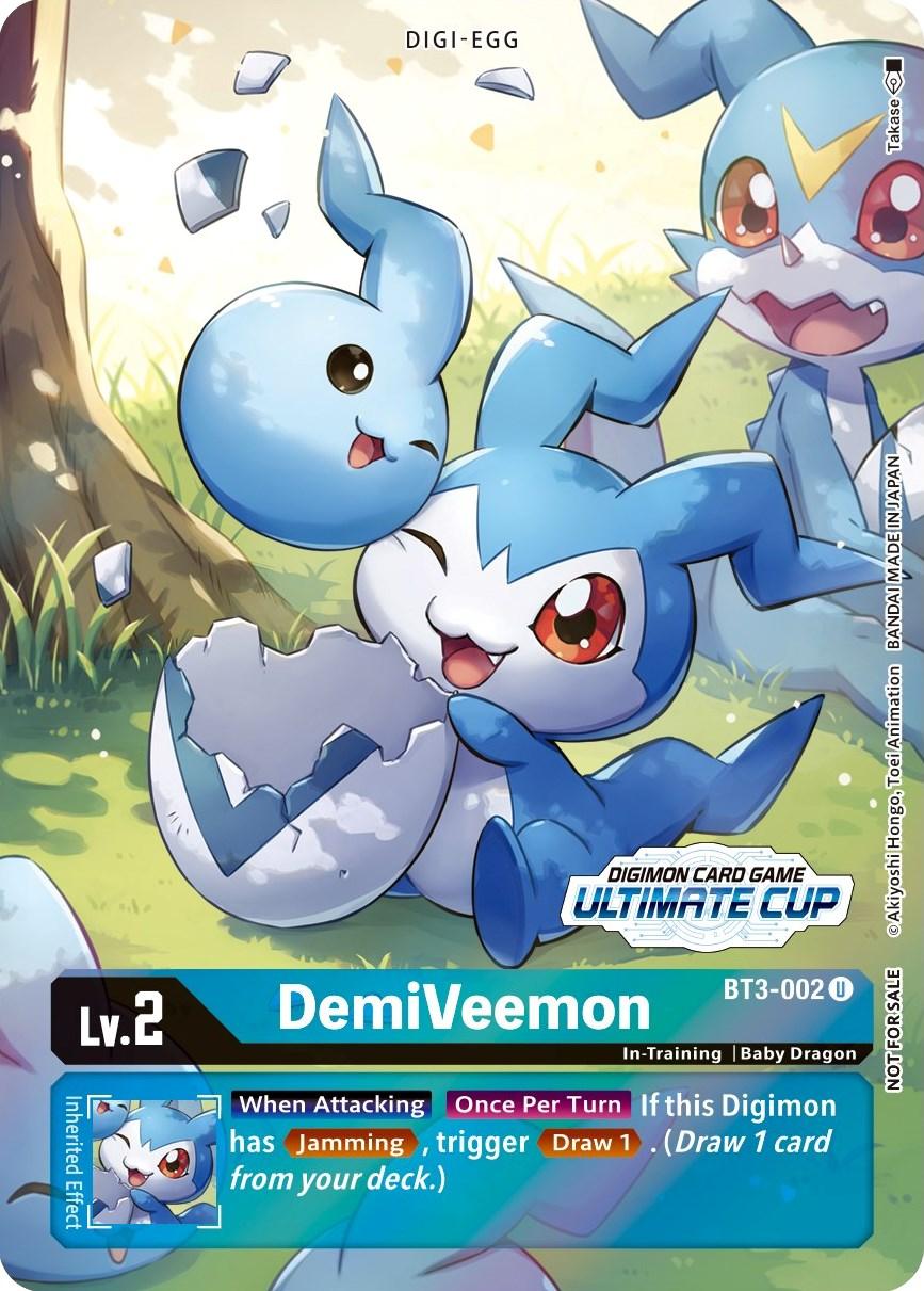 Baby Dragon, Blue, BT3-002, Digi-Egg, In-Training, Promo, Release Special Booster Promos DemiVeemon [BT3-002] (April Ultimate Cup 2022) [Release Special Booster Promos] - Trading Card World
