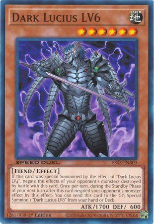 1st Edition, Common, Earth, Effect Monster, Fiend, Speed Duel: Twisted Nightmares Dark Lucius LV6 [SS05-ENB09] Common - Trading Card World