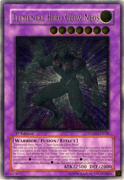 1st Edition, Fusion/Effect Monster, Light, Strike of Neos, Ultimate Rare, Unlimited, Warrior Elemental Hero Glow Neos [STON-EN036] Ultimate Rare - Trading Card World