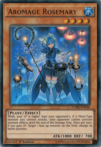1st Edition, Clash of Rebellions, Effect Monster, Plant, Ultra Rare, Unlimited, Water Aromage Rosemary [CORE-EN036] Ultra Rare - Trading Card World