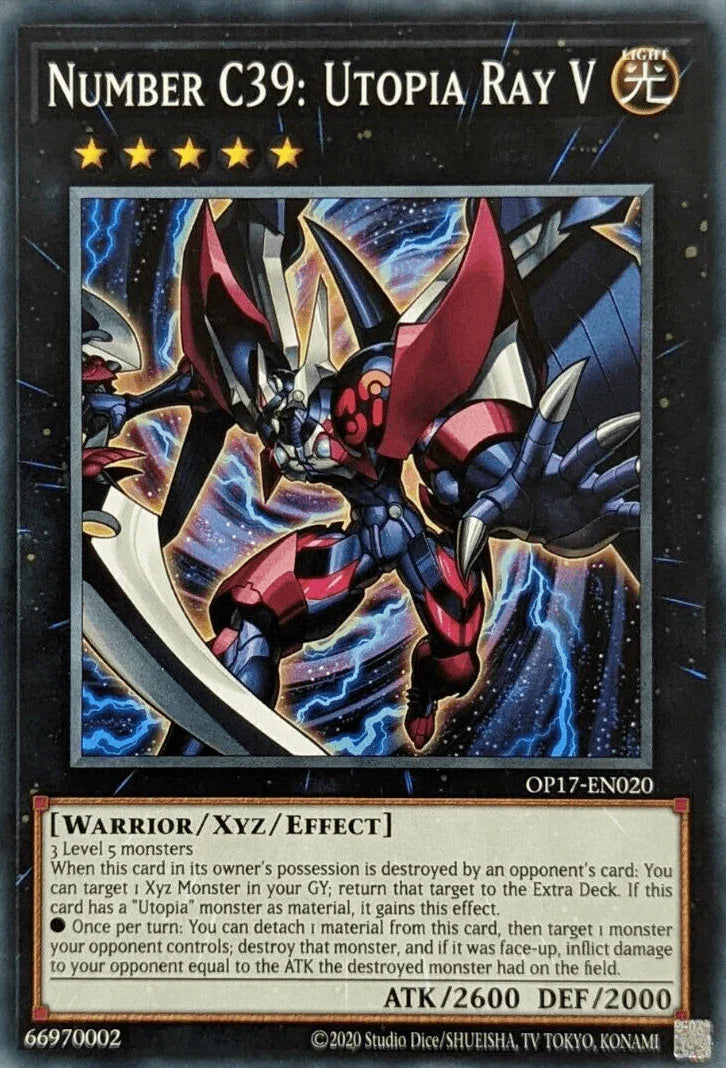 Common, Light, OTS Tournament Pack 17, Unlimited, Warrior, Xyz/Effect Monster Number C39: Utopia Ray V [OP17-EN020] Common - Trading Card World
