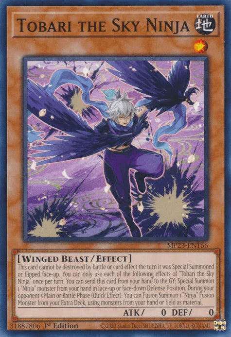 1st Edition, Common, Dueling Heroes Collectors Tin - Mega Pack (25th Anniversary Edition), Earth, Effect Monster, Winged Beast Tobari the Sky Ninja [MP23-EN166] Common - Trading Card World