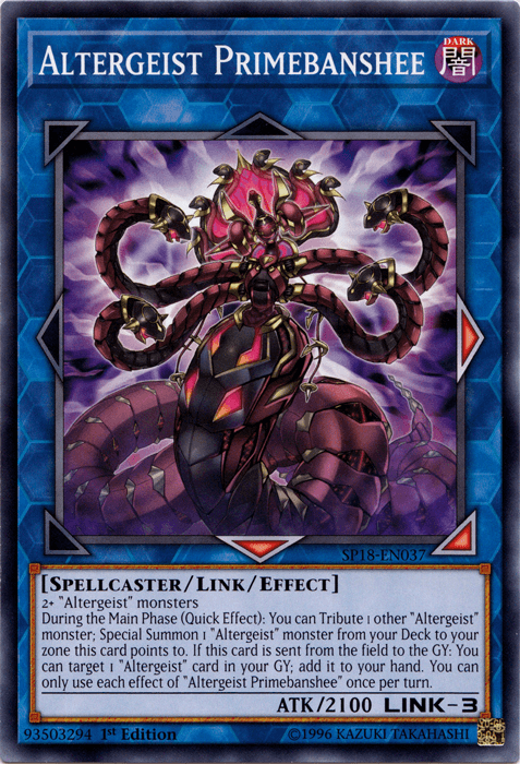 1st Edition, Common, Dark, Link/Effect Monster, Spellcaster, Star Pack VRAINS Altergeist Primebanshee [SP18-EN037] Common - Trading Card World