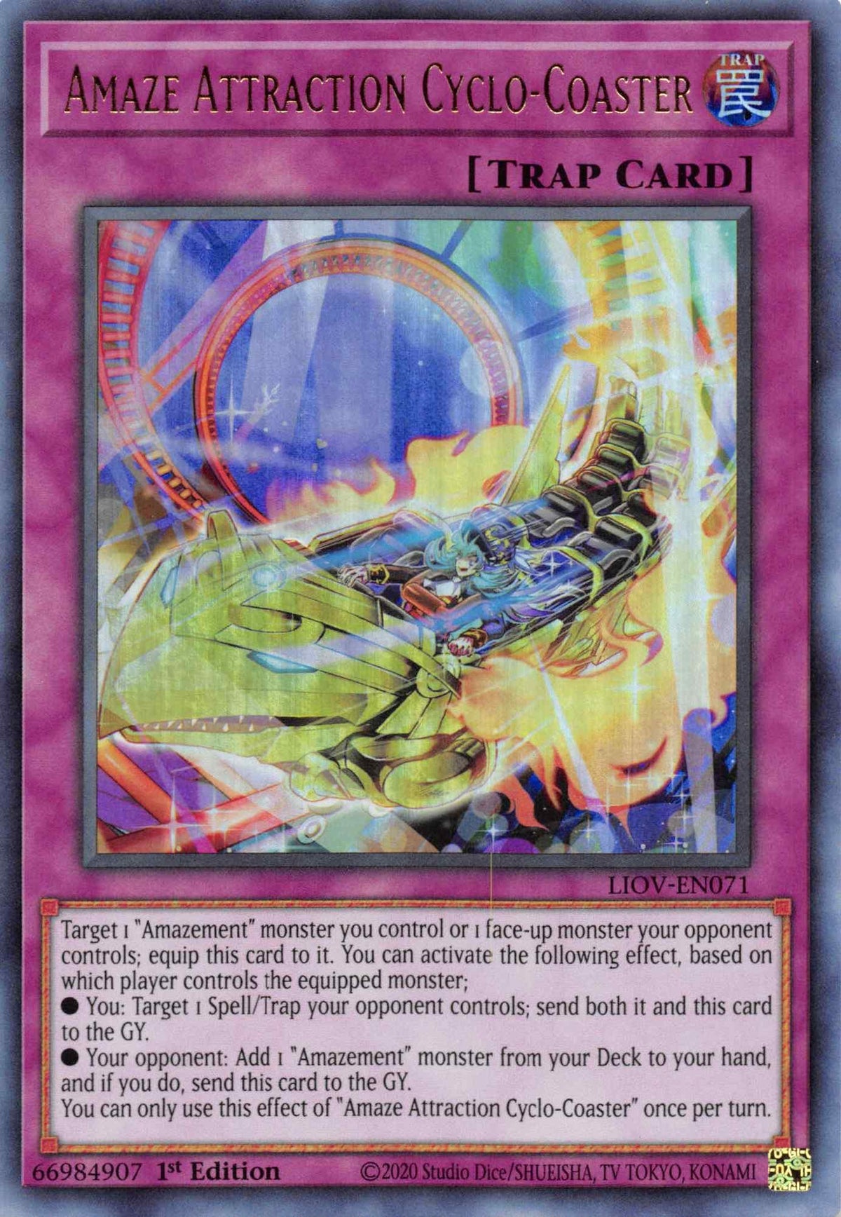 1st Edition, Lightning Overdrive, Normal Trap, Trap, Ultra Rare Amaze Attraction Cyclo-Coaster [LIOV-EN071] Ultra Rare - Trading Card World