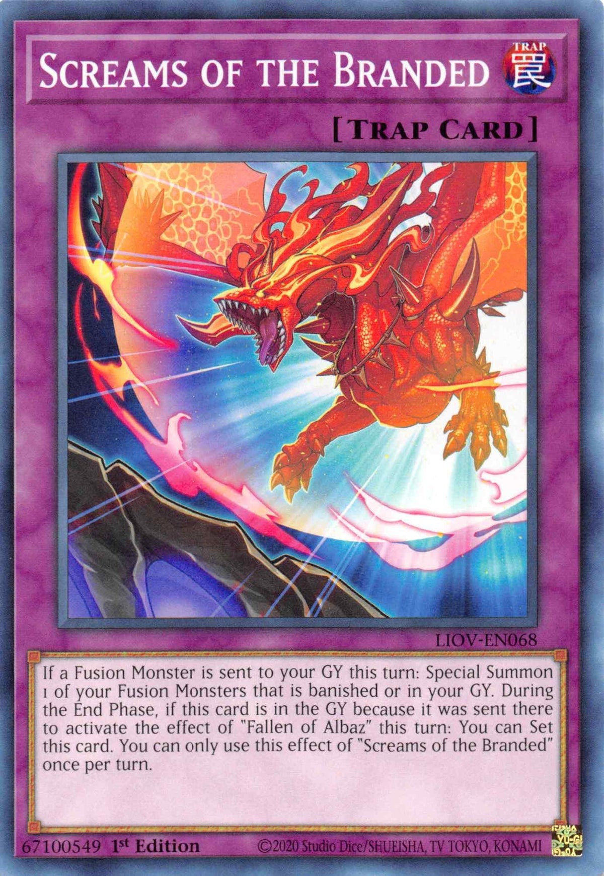 1st Edition, Common, Lightning Overdrive, Normal Trap, Trap Screams of the Branded [LIOV-EN068] Common - Trading Card World
