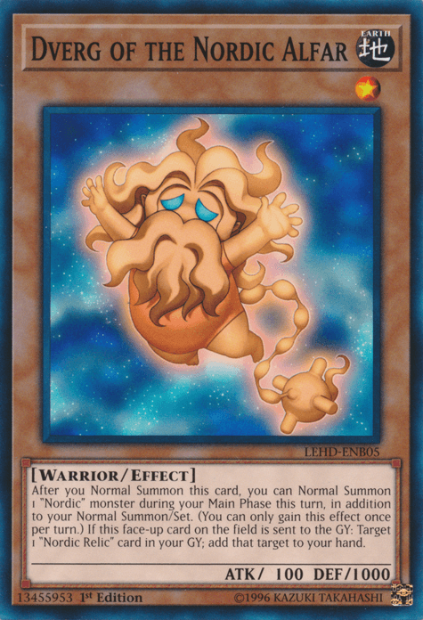 1st Edition, Common, Earth, Effect Monster, Legendary Hero Decks, Warrior Dverg of the Nordic Alfar [LEHD-ENB05] Common - Trading Card World