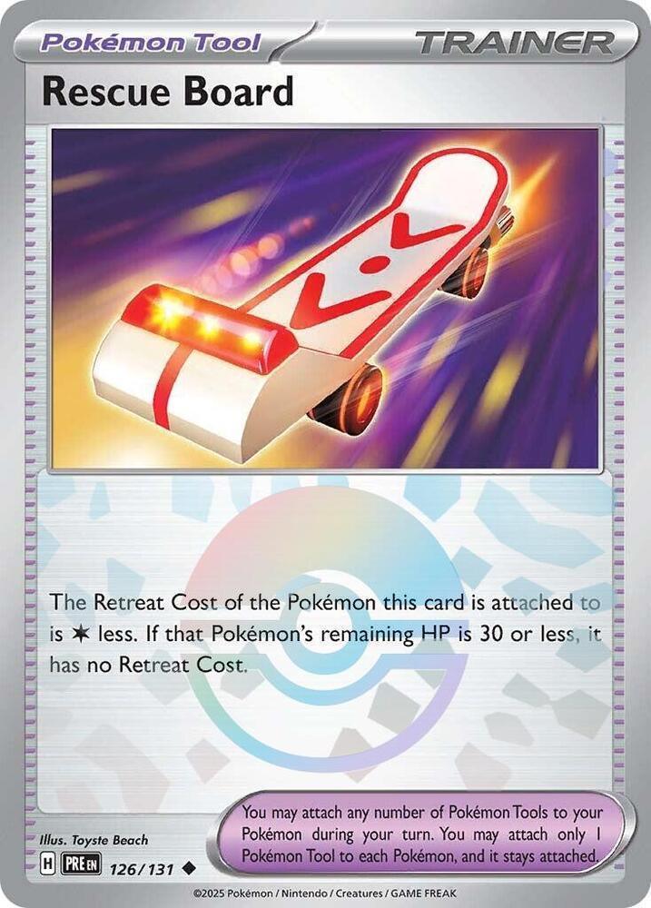 126, Holofoil, Scarlet & Violet: Prismatic Evolutions, Supporter, Uncommon Rescue Board (126/131) (Poke Ball Pattern) [Scarlet & Violet: Prismatic Evolutions] - Trading Card World