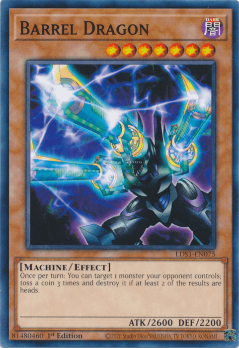 1st Edition, Common, Dark, Effect Monster, Legendary Duelists: Season 1, Machine Barrel Dragon [LDS1-EN075] Common - Trading Card World
