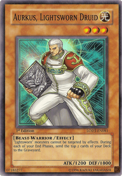 1st Edition, Beast-Warrior, Effect Monster, Light, Light of Destruction, Super Rare, Unlimited Aurkus, Lightsworn Druid [LODT-EN081] Super Rare - Trading Card World