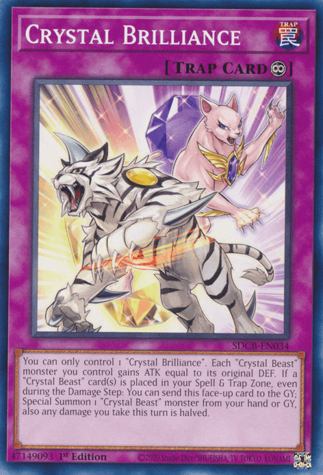 1st Edition, Common, Continuous Trap, Structure Deck: Legend of the Crystal Beasts, Trap Crystal Brilliance [SDCB-EN034] Common - Trading Card World