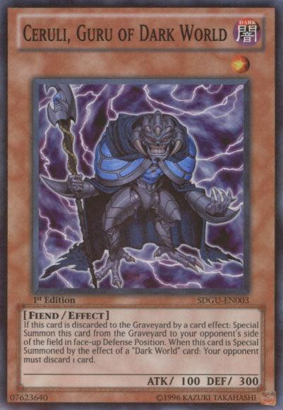 1st Edition, Dark, Effect Monster, Fiend, Structure Deck: Gates of the Underworld, Super Rare, Unlimited Ceruli, Guru of Dark World [SDGU-EN003] Super Rare - Trading Card World