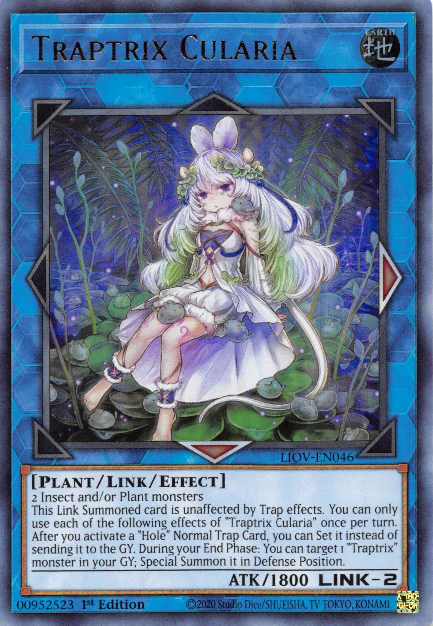 1st Edition, Earth, Lightning Overdrive, Link/Effect Monster, Plant, Ultra Rare Traptrix Cularia [LIOV-EN046] Ultra Rare - Trading Card World