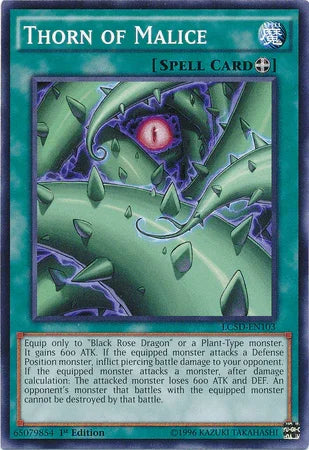 1st Edition, Common, Equip Spell, Legendary Collection 5D's, Spell Thorn of Malice [LC5D-EN103] Common - Trading Card World