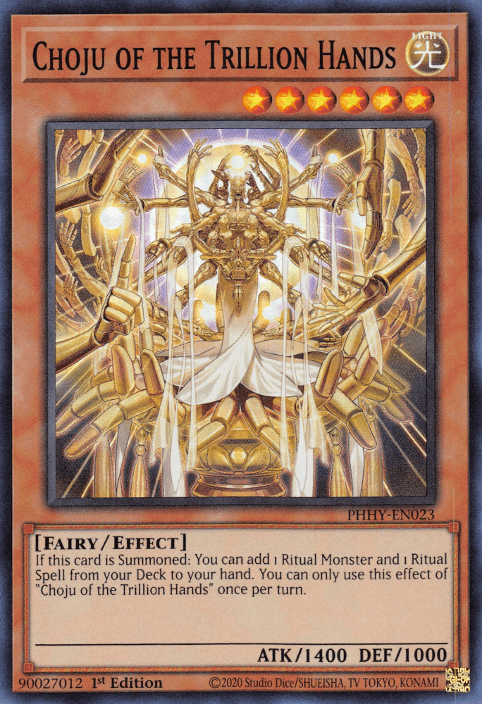 1st Edition, Effect Monster, Fairy, Light, Photon Hypernova, Super Rare Choju of the Trillion Hands [PHHY-EN023] Super Rare - Trading Card World